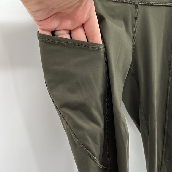 Lululemon Fast and Free Crop II 19" *Non-Reflective - Dark Olive - 2 - Picture 4 of 7